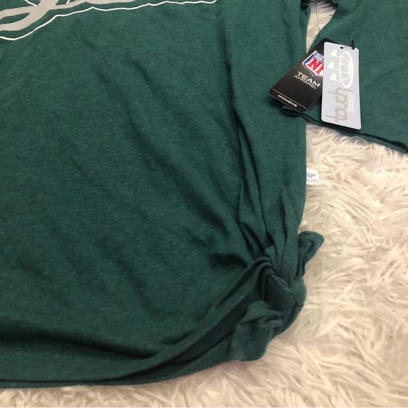 New York Jets 3/4 raglan T-Shirt Side Tie Touch Alyssa Milano women’s Size M NWT - Picture 5 of 8
